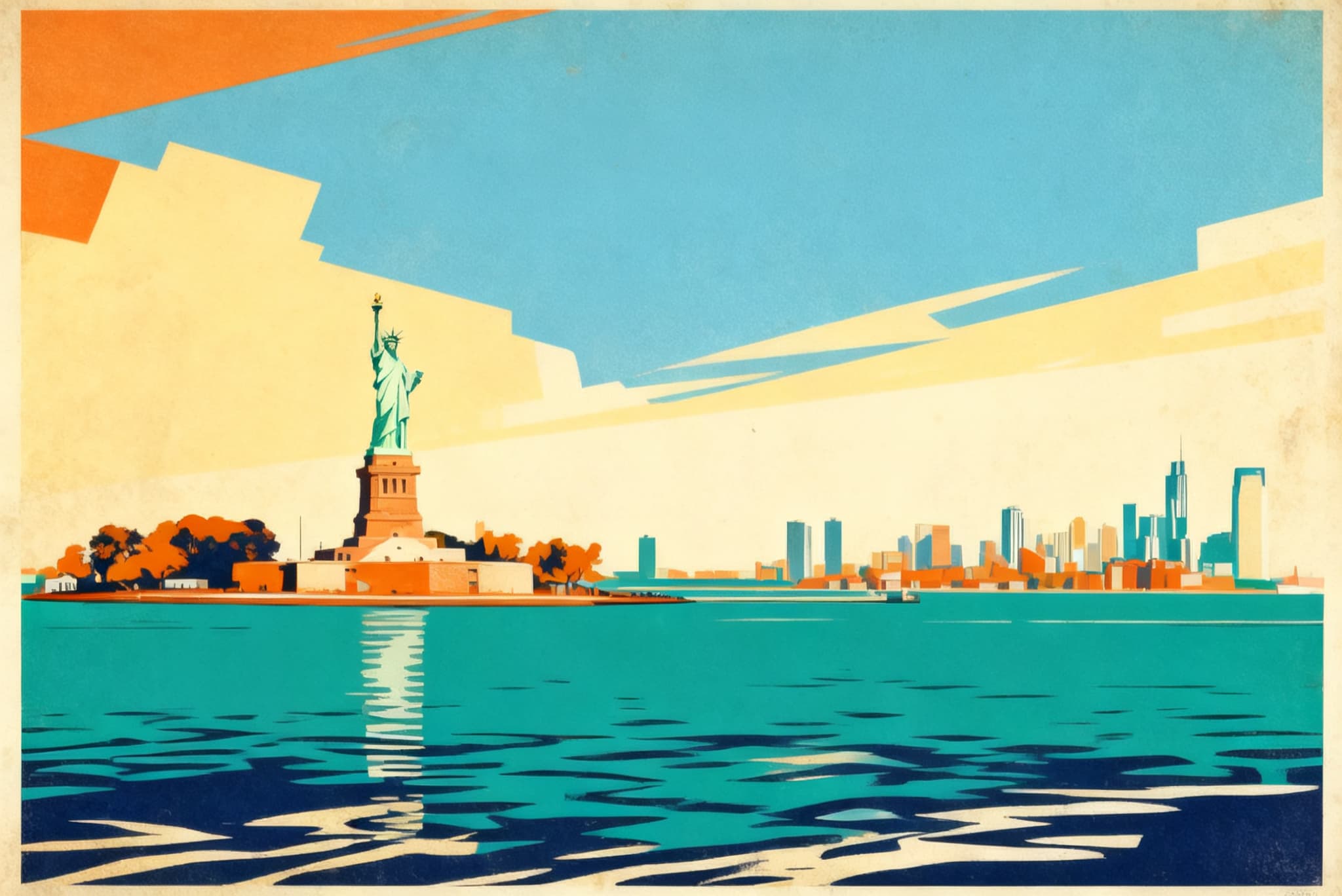 New York AI travel poster example