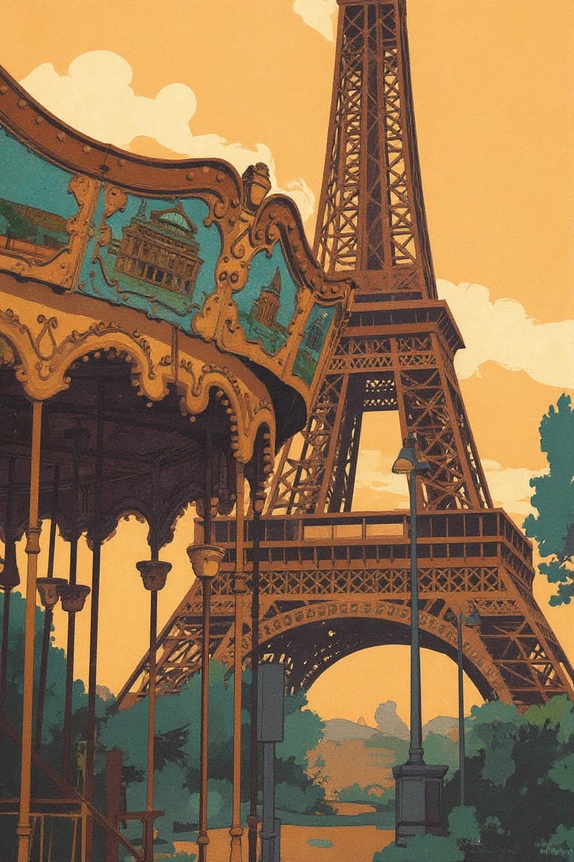Paris AI travel poster example